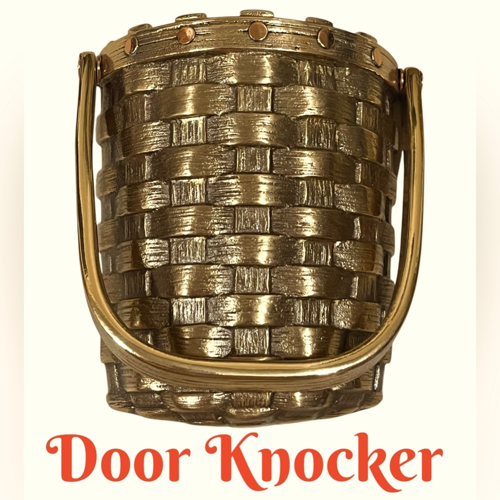 Colby Smith Solid Brass Berry Basket Door Knocker With Copper Rivets